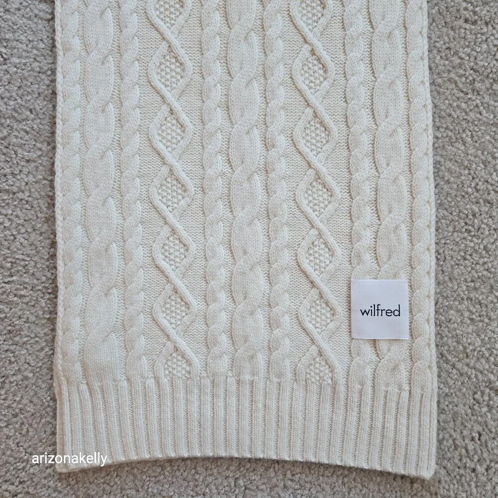 Wilfred Merino Cotton Cable Knit Scarf